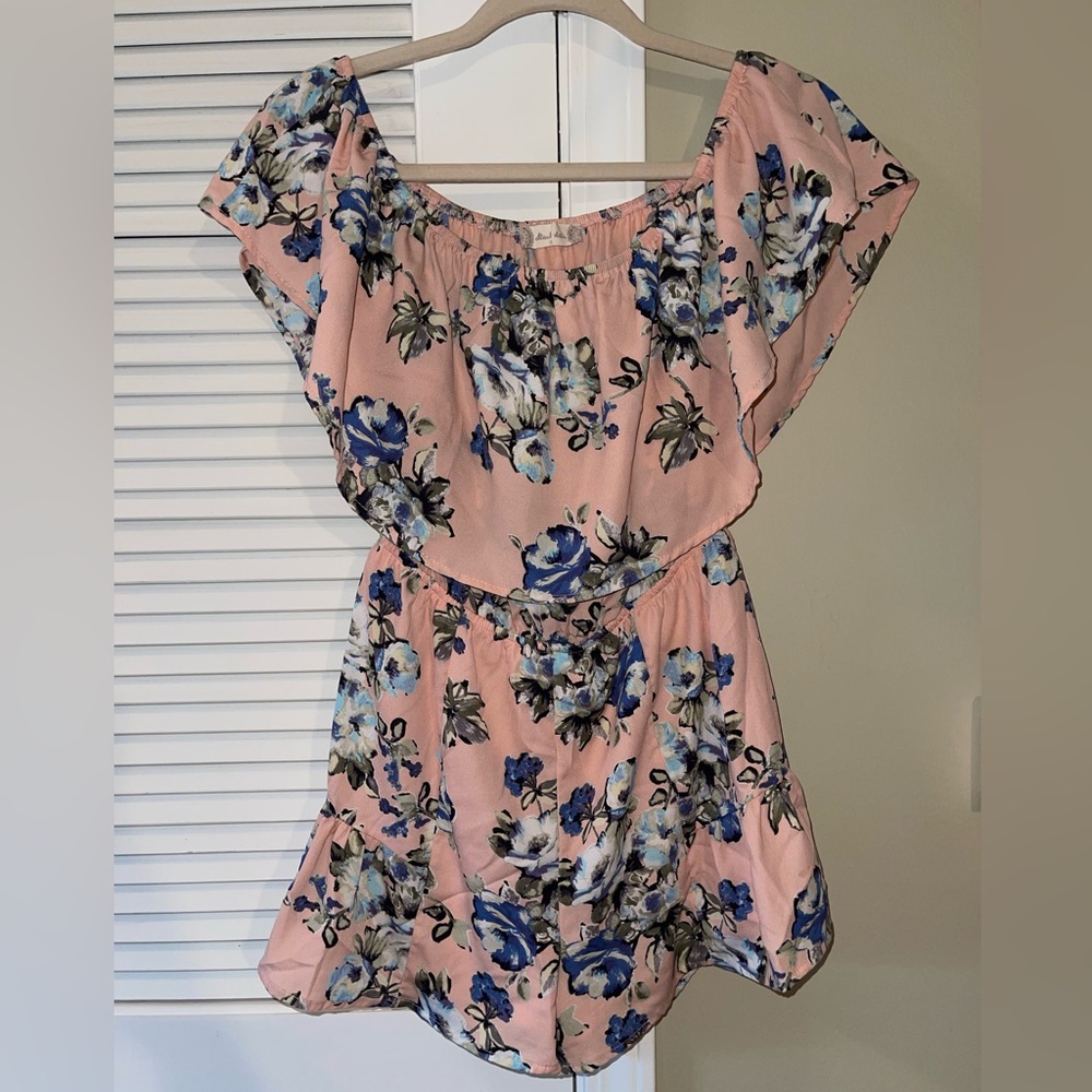 Altar'd State Pink and Blue Floral Romper